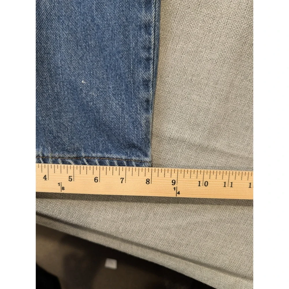Levis 550 Relaxed Fit Jeans Mens 34x32 Medium Wash Blue Tapered Leg Paint Stains - Picture 13 of 15